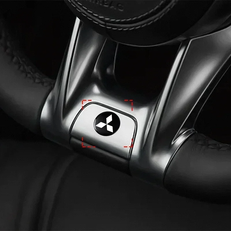 14mm Chiave A Distanza Dell'automobile Distintivo Dell'emblema Pulsante Radio Adesivo Per Mitsubishi Lancer 9 Ex Evo ASX L200 Colt Pajero Sport