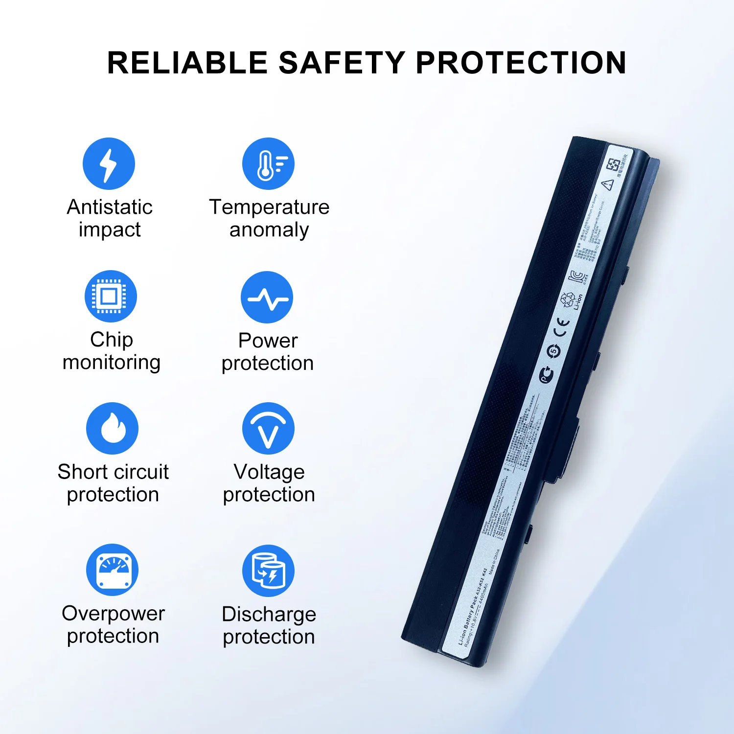 SARKAWNN K42 Laptop Battery For A42 K42 X42 A52 K52 X52 A42 A42E A42J A42JR a52 a52f a52j a52jb a52jk a52jr a52jr-x1