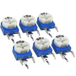 10pcs RM063 RM 063 Trimpot Trimmer Potentiometer 100 200 500 1K 2K 5K 10K 20K 50K 100K 200K 500K 1M Ohm  Variable Resistor