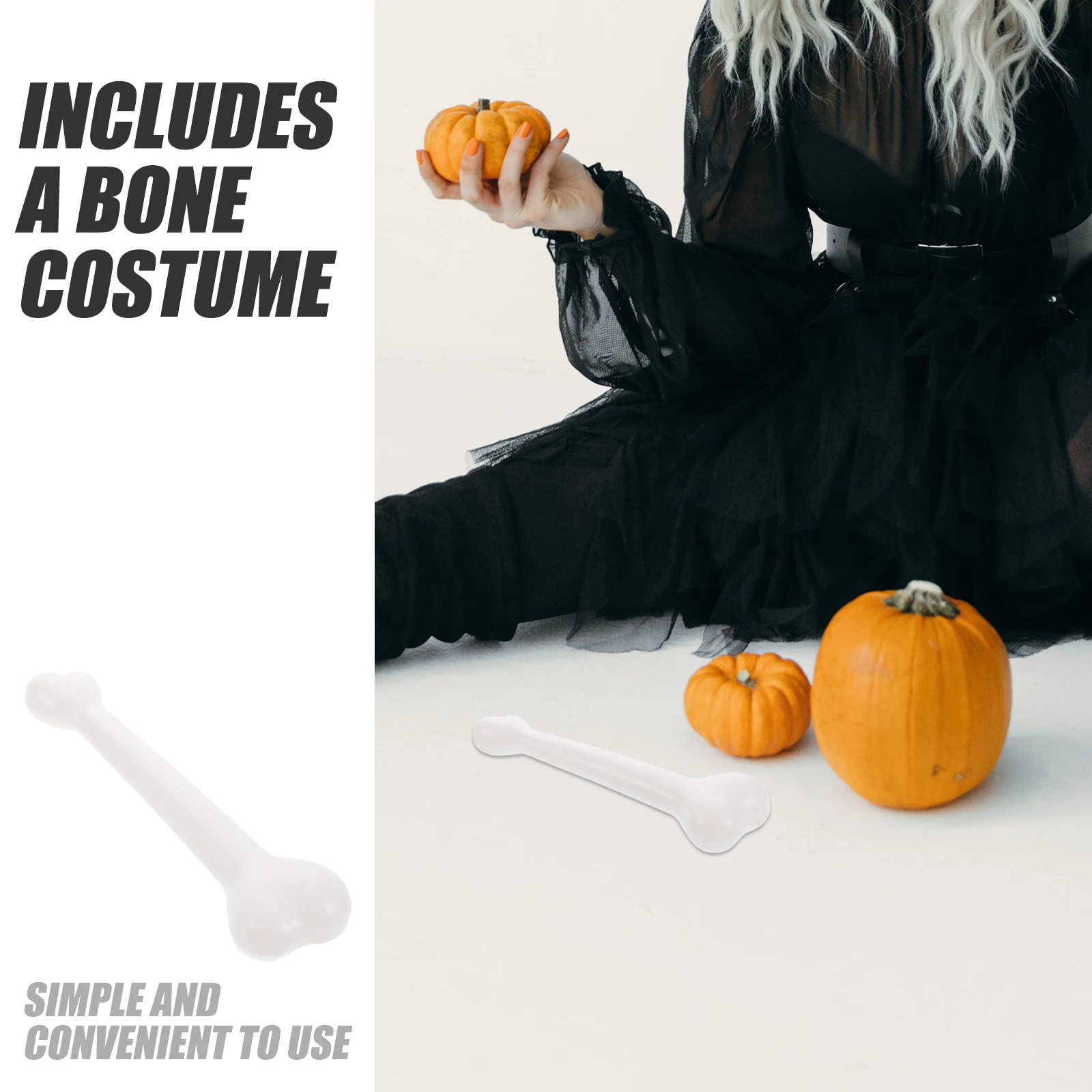 Im Dunkeln leuchtende Kunststoffknochen, Halloween-Requisiten, simulative Skelette, Spielzeug, falsche Knochen, Mini-Dekorationen, Kostüm für Kinder und Erwachsene