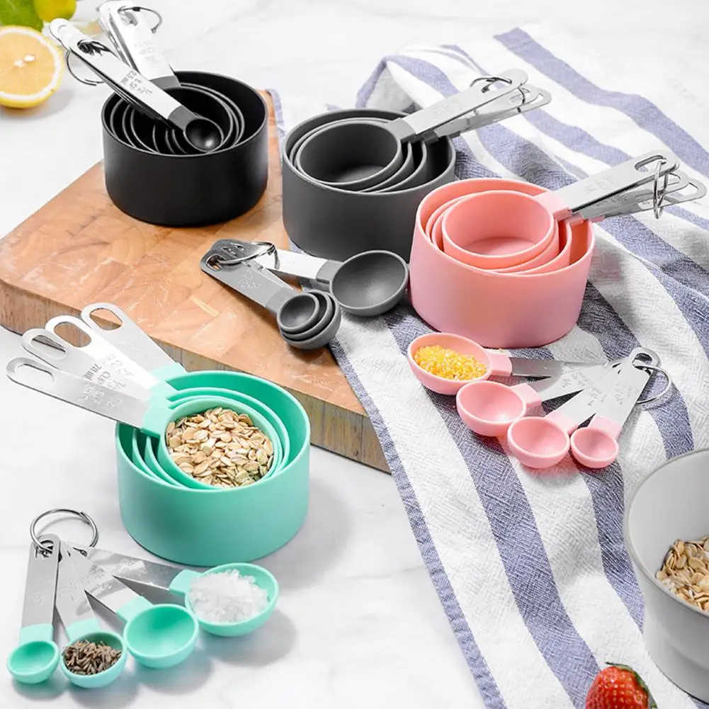 10Pcs 10Pcs Kitchen Measuring Cups And Spoons Set, Stainless Steel Measuring Cups for Dry Liquid Ingredients, Nesting Baking Tools, - Aliexpress Deal
