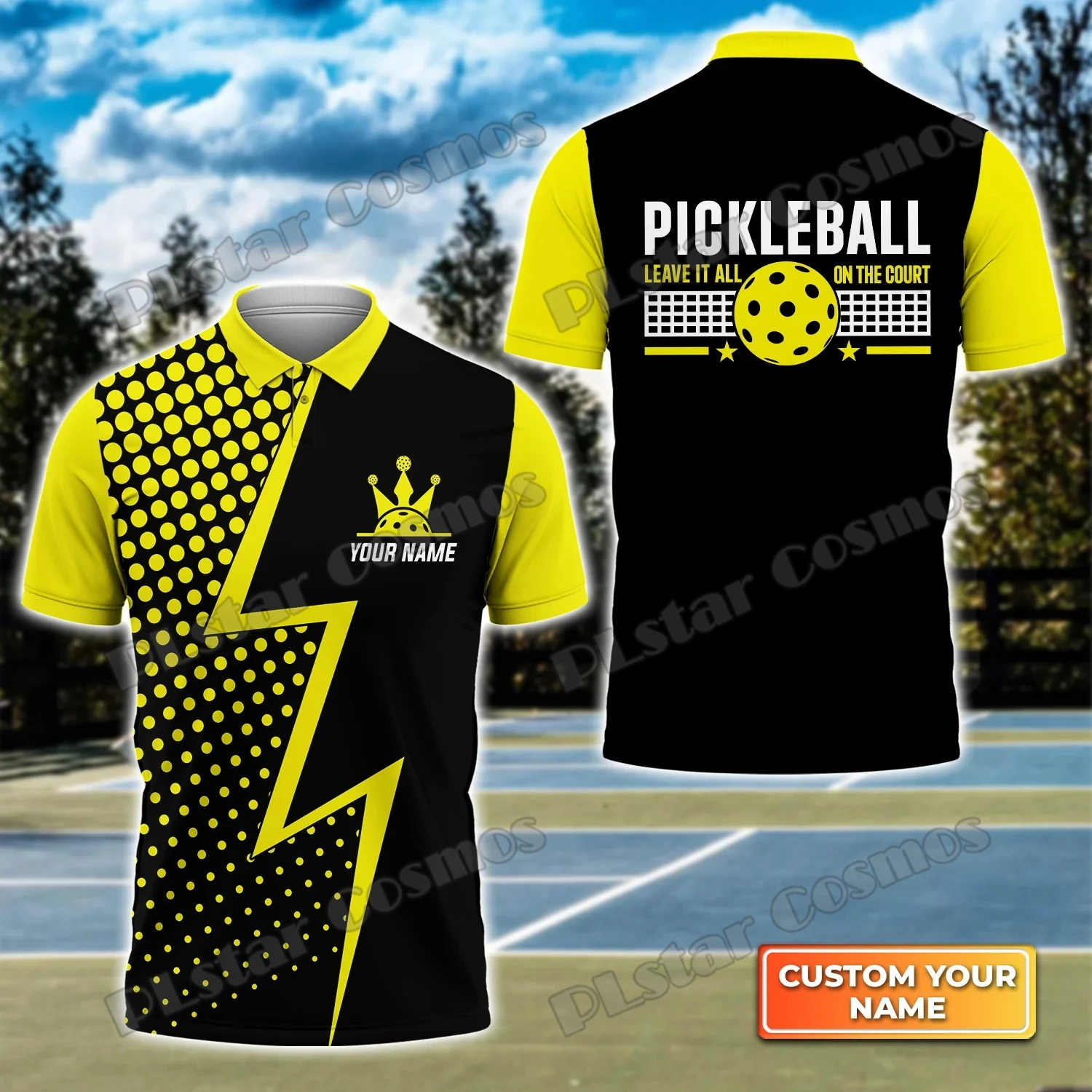 Polo con nombre personalizado para hombre, Camiseta con estampado 3D de primera calidad, estilo informal de calle, regalo para jugador de Pickleball WK66