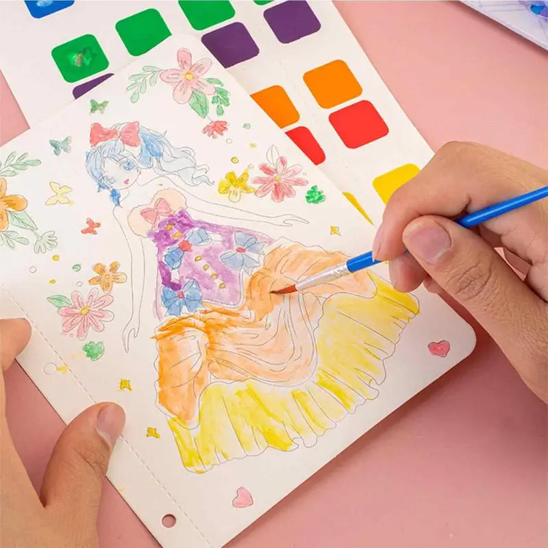 DIY Painting Sticker Craft Toys Kid Art Girls Poking Princess Handmade Educational Magical Children Gifts