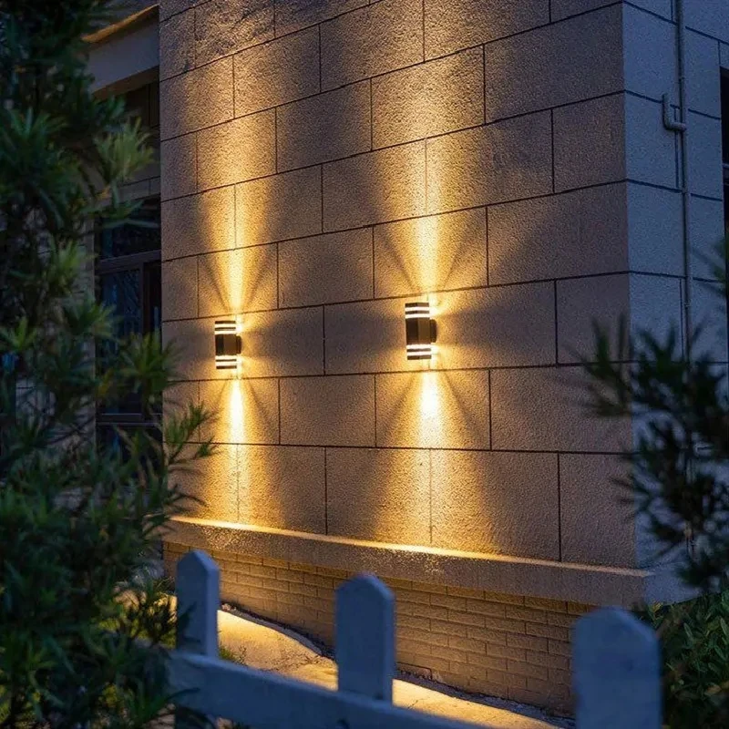 E27 Outdoor Wall Light IP65 Waterproof Up Down Aluminum Lights Lighting Garden Light Double Head Wall Lamp Corridor Lighting