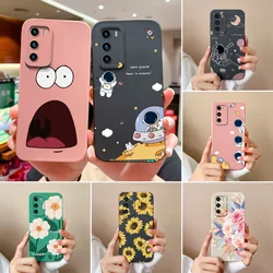 Case For Huawei P40 Pro Flower Pilot Back Cover Soft Liquid Silicone Camera Protection Phone Shell For Huawei P 40 P40Pro Coque