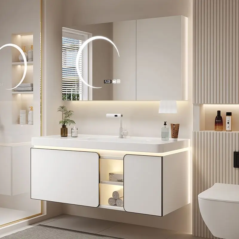 

White Moonlight 2025 новая керамическая встроенная раковина, шкаф для ванной комнаты, комбинированная ванная комната, умывальник, керамический умывальник, ванная комната