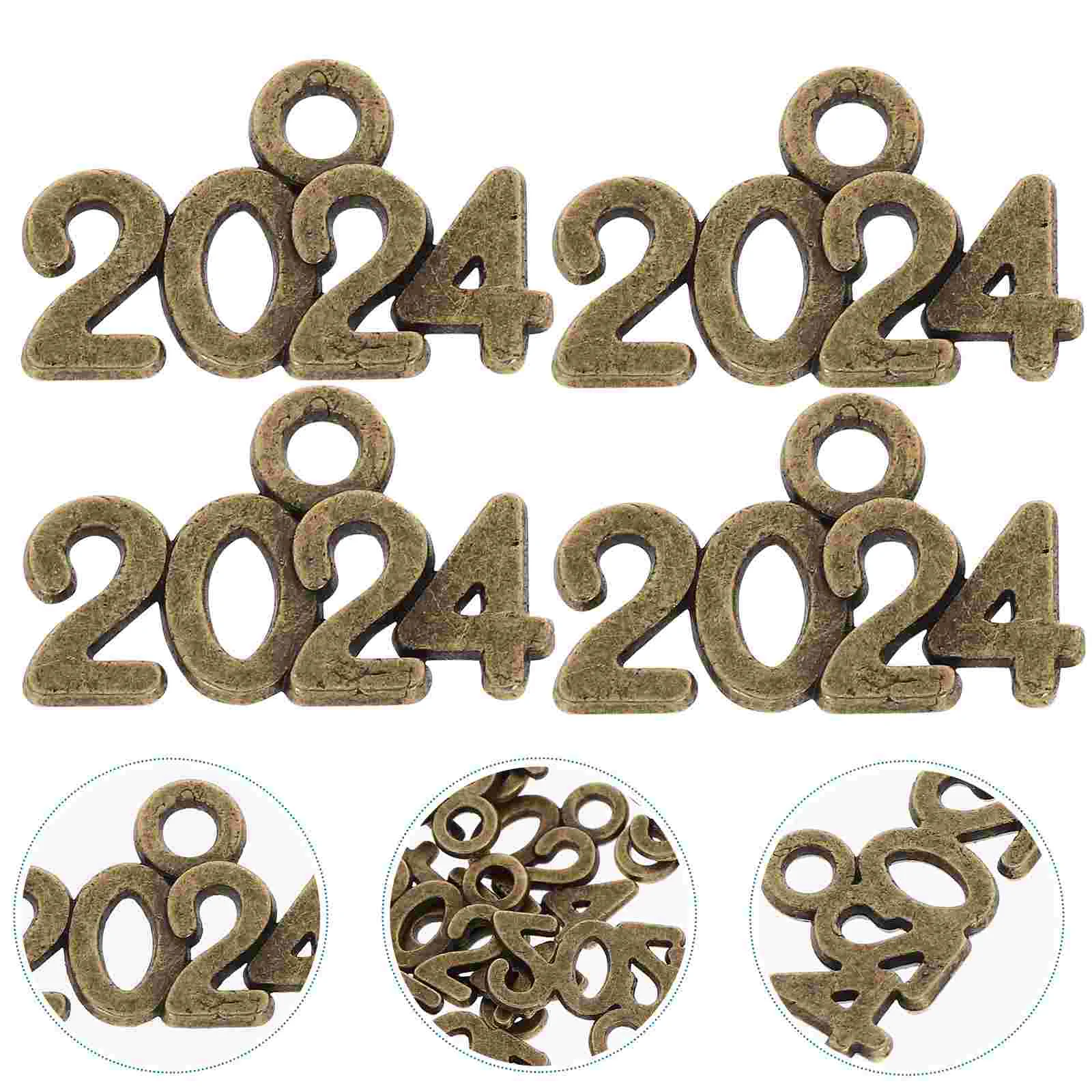 Class of 2024 Charm Pendant New Year Necklace Charms for Graduation Tassel Jewelry