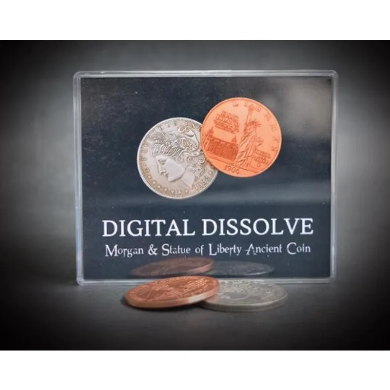 Digital Dissolve (Morgan & Statue of Liberty Ancient Coin) Close up Magic Tricks Gimmick Illusions Coin Exchange Funny Magician