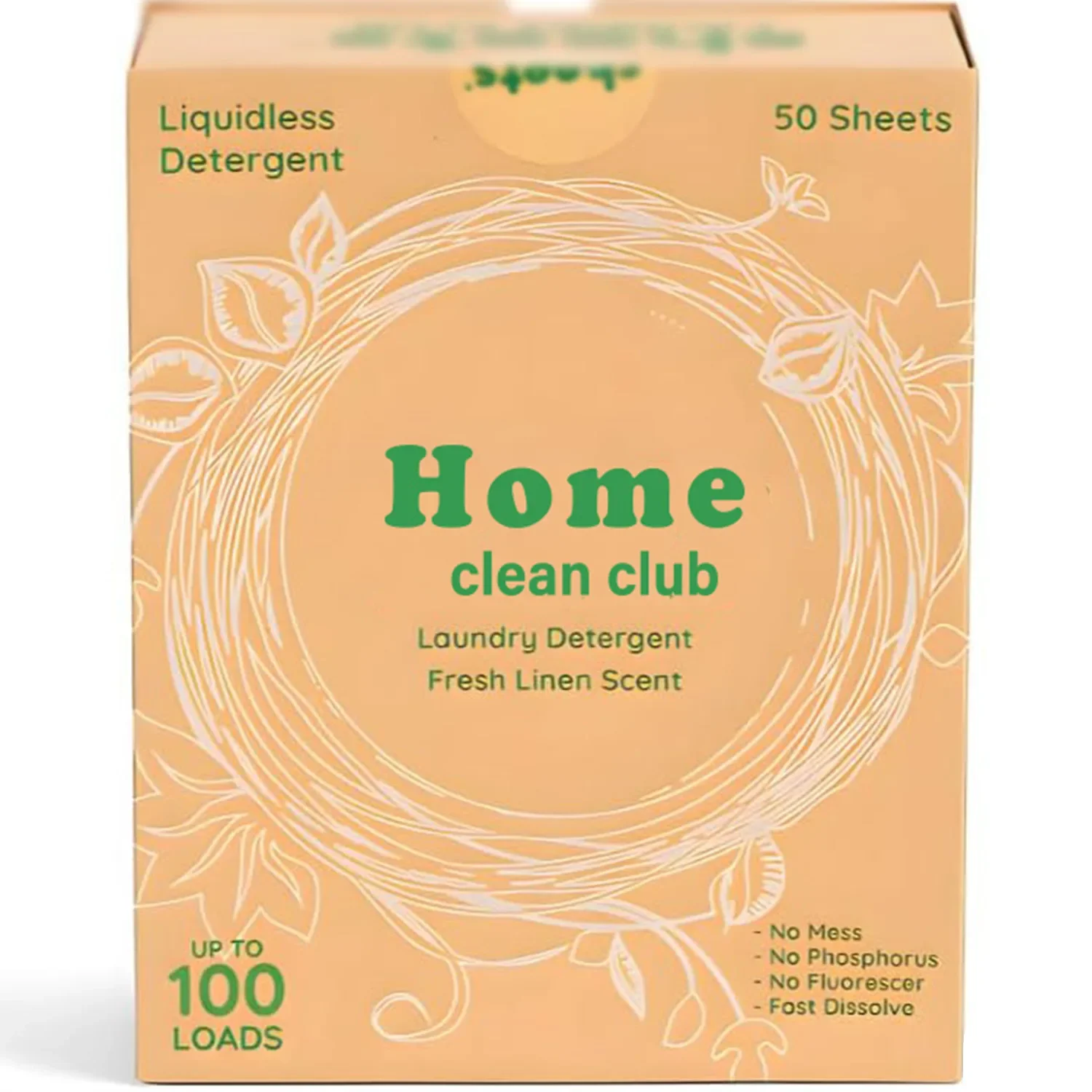 50 Pcs Laundry Detergent Sheets Fresh Linen Eco-Friendly Hypoallergenic Septic Plastic Free Quick Dissolving Liquidless Formula