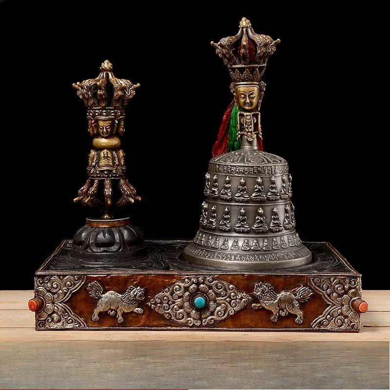 Handmade old just pestle just bell Tibetan tantra just bell pestle offering nine strands of bell pestle