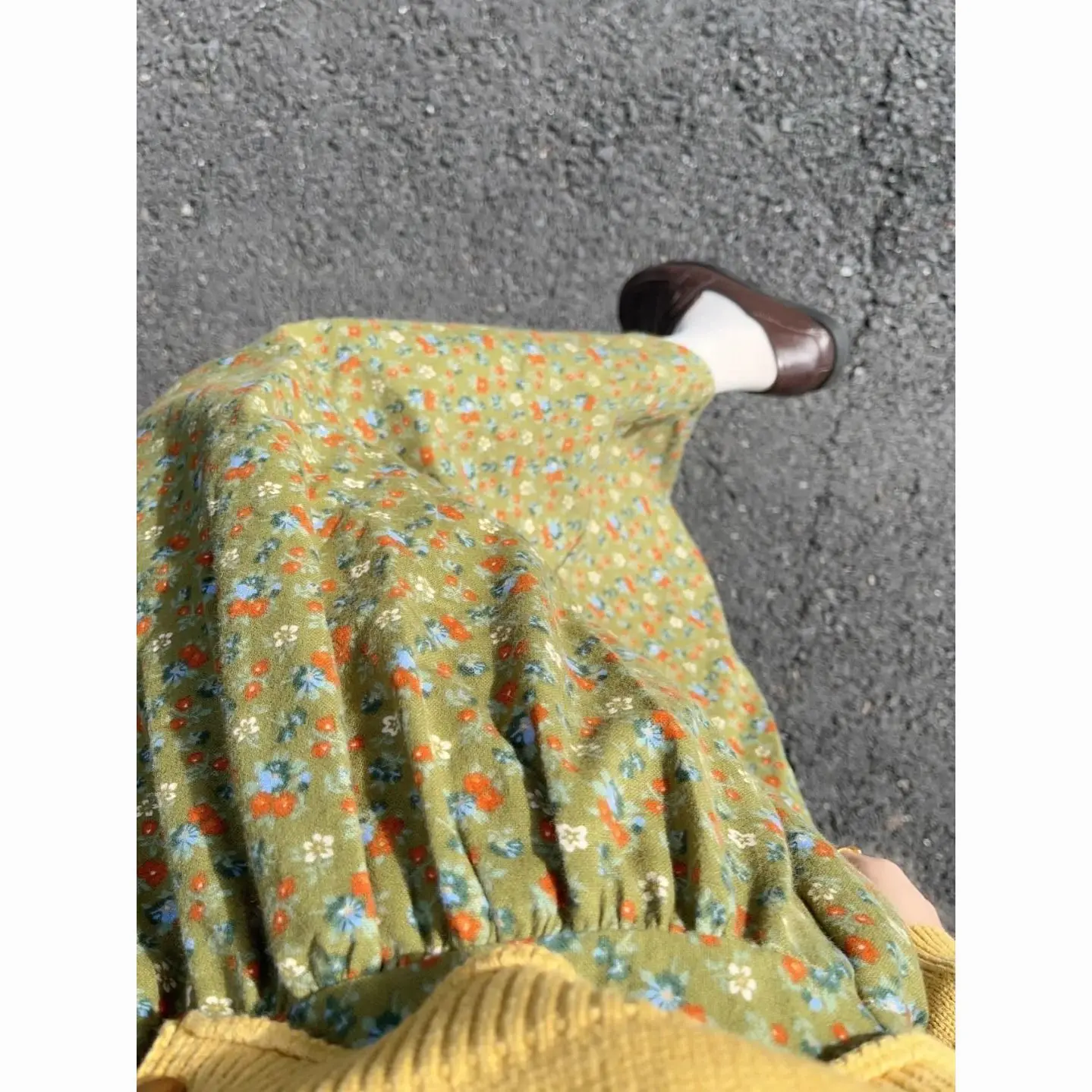 

Женская юбка миди с цветочным принтом в стиле ретро, универсальная, для повседневной носки, весна-осень