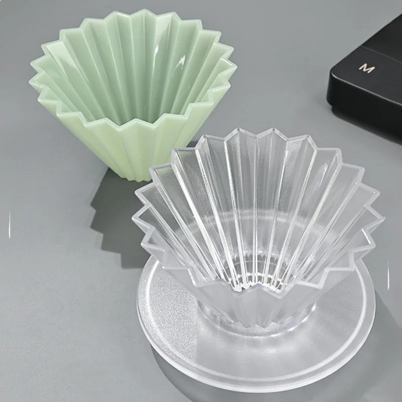 Hand-made Coffee Drip Filter Cup for Household Use 1-2 People Origami Filter Cup V-shaped Resin Cake Cup Anti-fall Filter