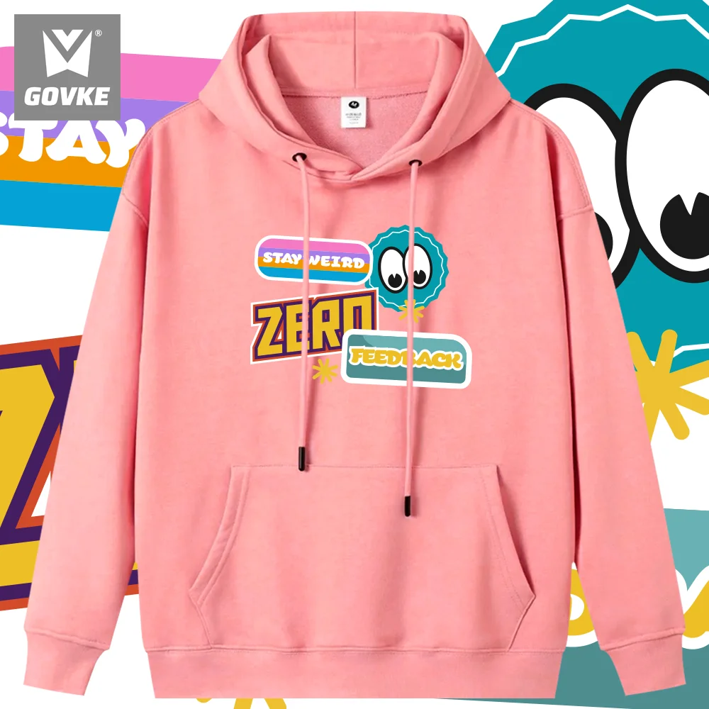 Stay Neird Zero Feedback Cartoon Printed Hoodie Style Winter Hoodless Polyester Hoodie Unisex Pullover Christmas Costume