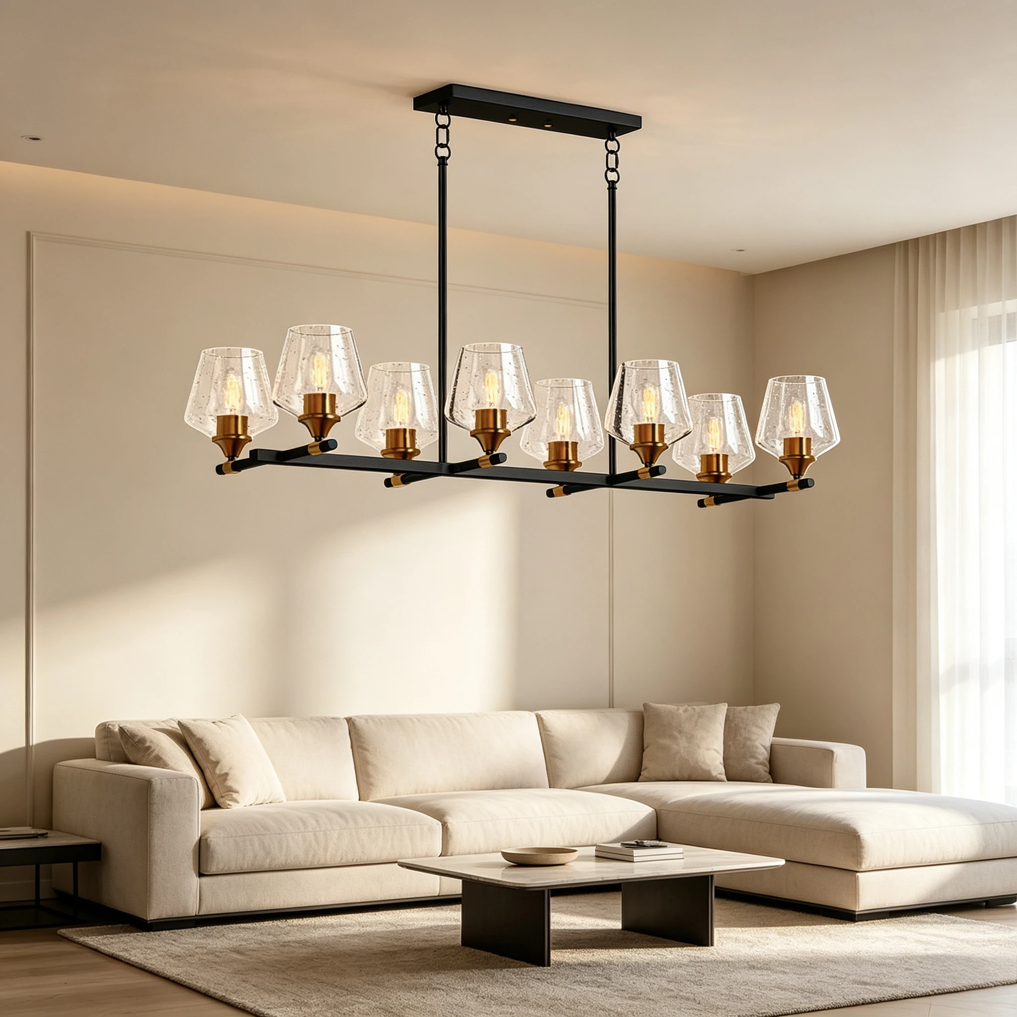 American Postmodern 8 Heads Pendant Light Dining Room Decor Chandelier Restaurant Hanging Lamps Kitchen Island Light Fixture