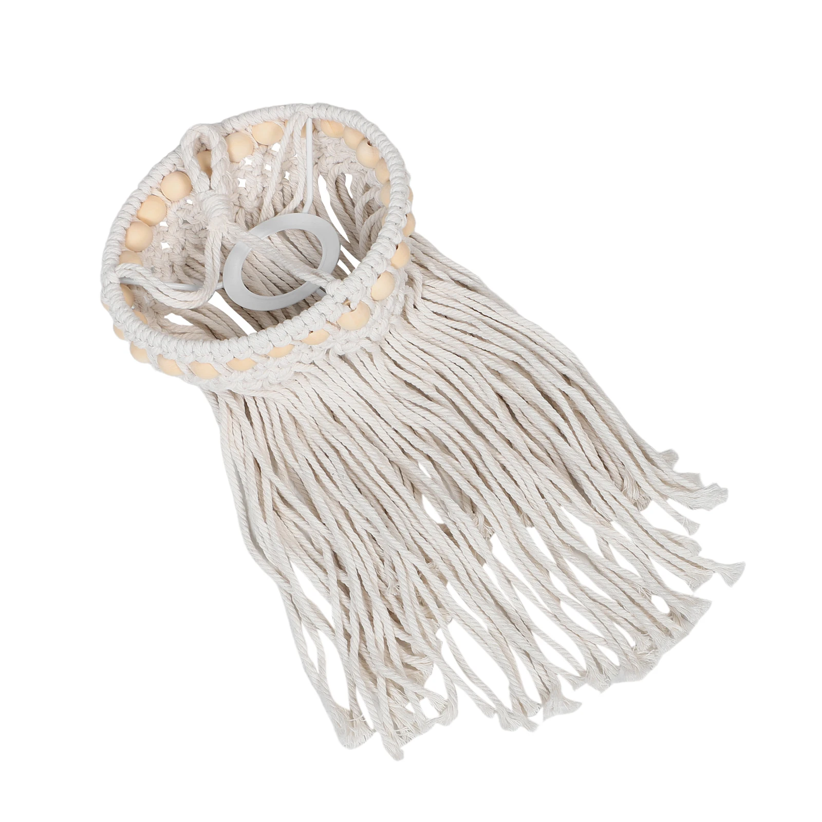 

H Woven Macrame Lampshade Fringe Boho Light Cover Tassel Hanging Shade Modern Room Decor inavian Style Warm Atmosphere