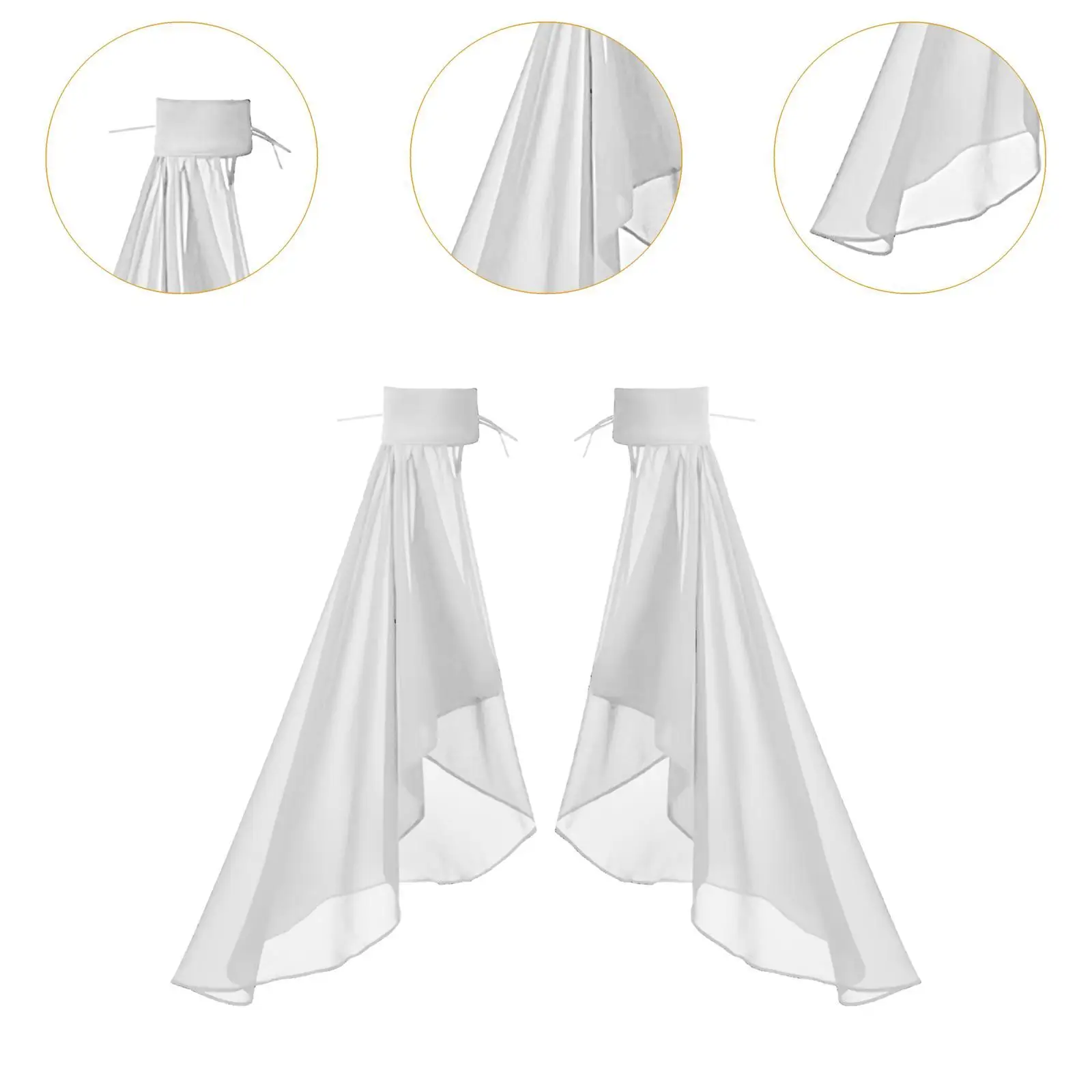 Satin-Chiffon, lange Tüllärmel, abnehmbare Armabdeckung, modisches Arm-Accessoire für Frauen, Herbst, Hochzeit, Cosplay