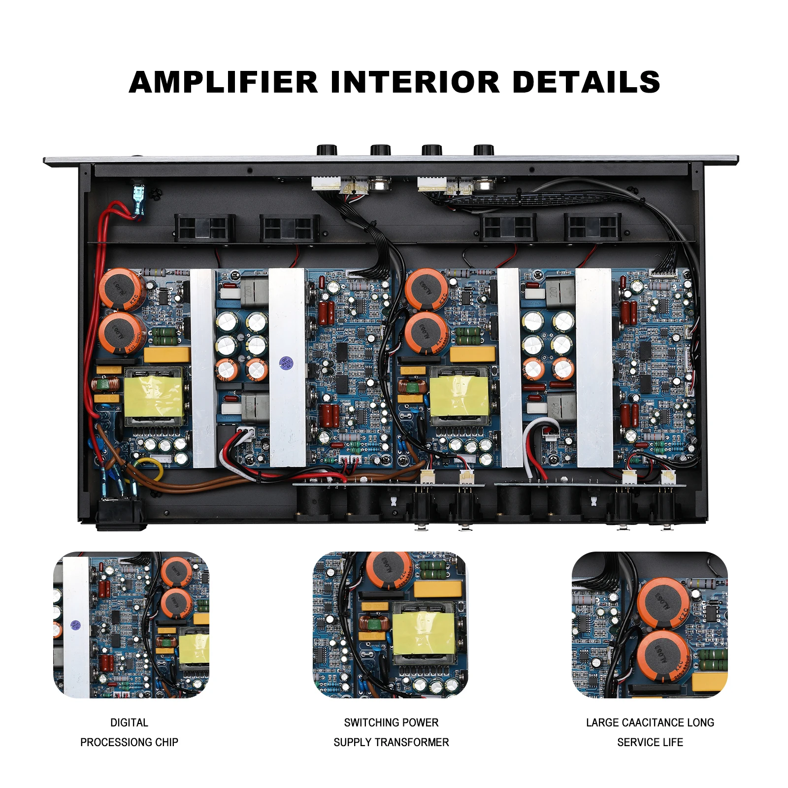 Amplificateur de puissance numérique professionnel à 4 canaux, haut-parleur audio 4x800W, amplificateur de puissance sonore numérique, caisson de basses audio pour scène DJ