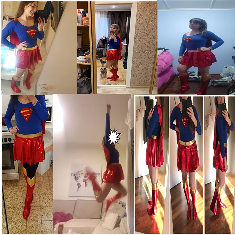 فستان نسائي خارق مع أغطية أحذية كيب شخصية فيلم كوسبلاي للهالوين زي مثير للسيدات فستان حفلات العطلات