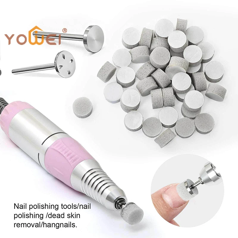 

50Pcs 10mm Self-Adhesive Replaceable Sponge Buffing Disc Pads Stainless Steel Disk Professional Pedicure Polish Accessories