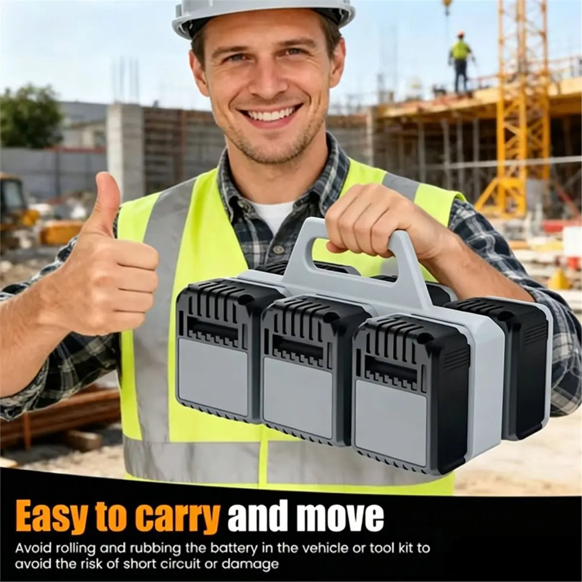 【MUST-HAVE LIST】 6 Slot Portable Battery Holder for 18V/14.4V Battery Storage Rack Handheld