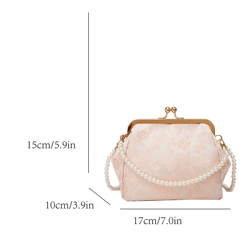 Pearl Bag Evening Clutch Women\'s Crossbody Sling Purse with Bead Elegant Coin Wallet for Cocktail Wedding Prom Trend 2024