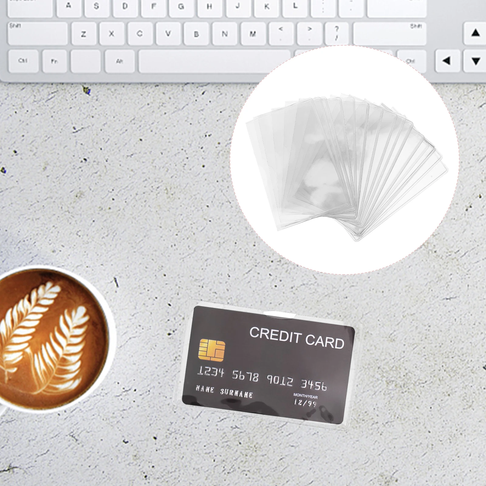 

20pcs Clear Pvc Sleeves Transparent Credit Protectors Social Security Medical Id Business Card Holders Wallet Document