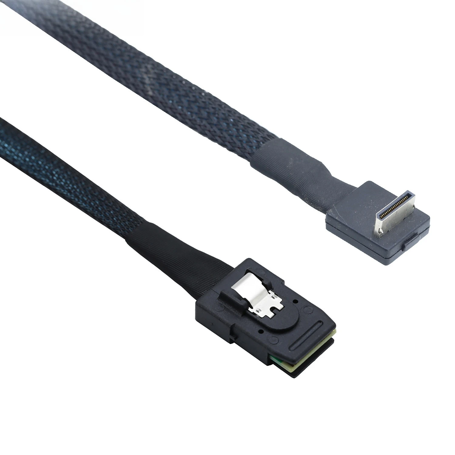 PCI-E Oculink SFF-8611 4I 90 درجة إلى MINI SAS SFF-8087 طول كابل الخادم اختياري 0.5 متر 1 متر