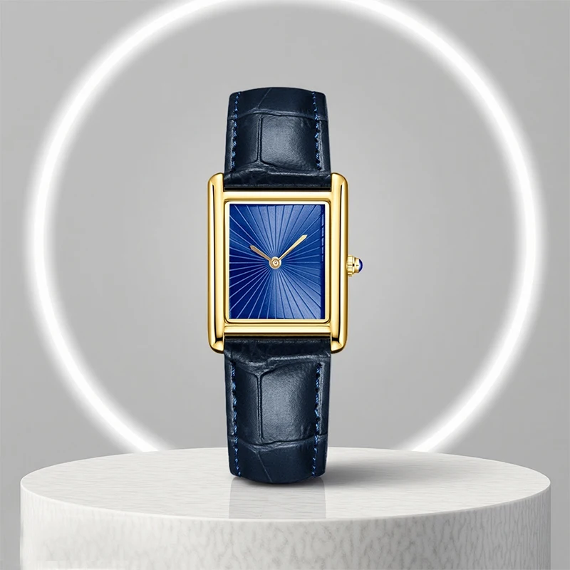 Luxury Brand Watch New Style Sun Pattern Dial With Simple Design Watches for Men Quartz Wristwatch Leather Strap Clock Reloj