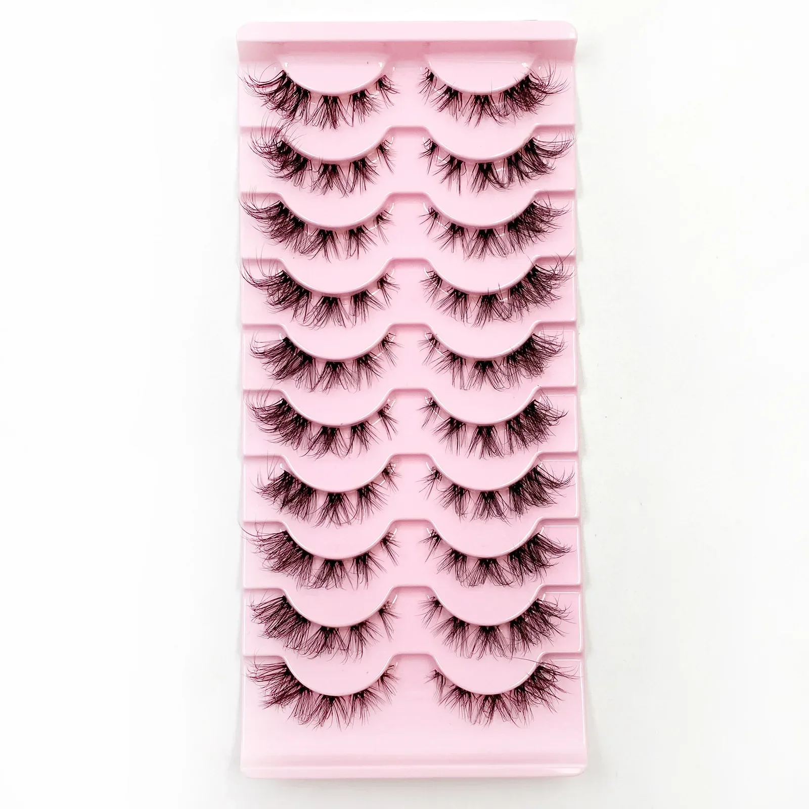AMSDCN 10pairs Manga Lashes soft transparent bands natural looking Segmented eyelashes mink eyelashes Soft Cross