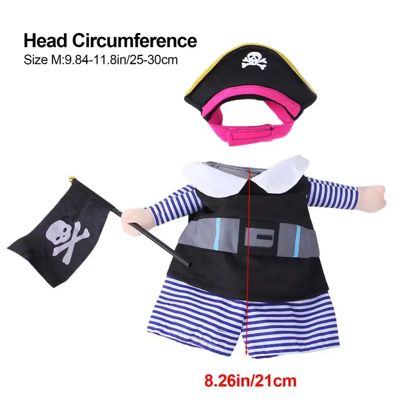 Dog Pirate Costume Portable Caribbean Style Cosplay Party Suit With Hat Halloween Party Apparel Clothing For Dogs Cat