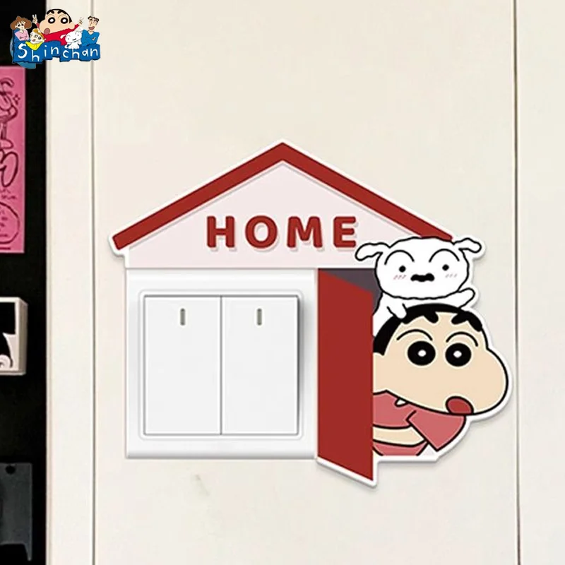 השן קריקטורות צ 'אן קריקטורה מתג לוח שקע חדר קישוט מתג מדבקה קיר מדבקה קישוט מתנה