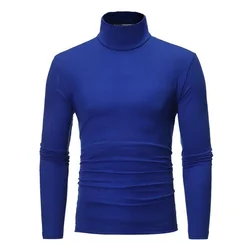 Primavera autunno uomo sottile pullover maglioni dolcevita maglione lavorato a maglia per uomo abbigliamento in cotone maglioni maschili pieno nero bianco top