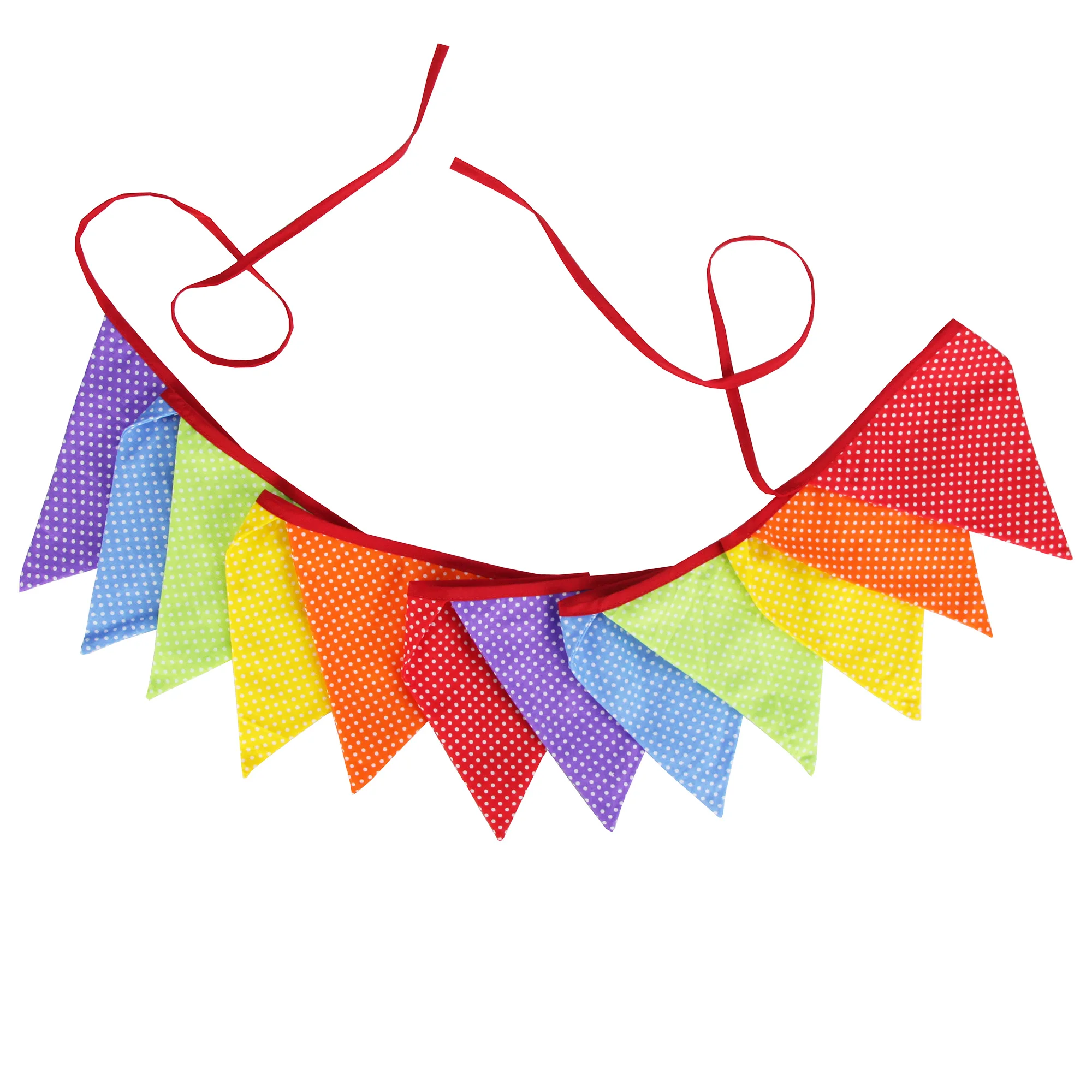 3.2M Cartoon Print Fabric Bunting 12 Pennant Flags Wedding Party Decor Banner Home Baby Shower Carnival Garland