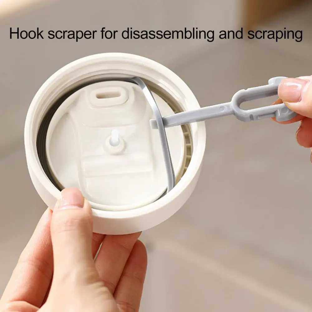 Cup Lid Brush 2-in-1 Cup Lid Gap Brush with Slanted Bristles Water Bottle Cover Cleaner Seal Remover Crevice Tool Bottle Tool