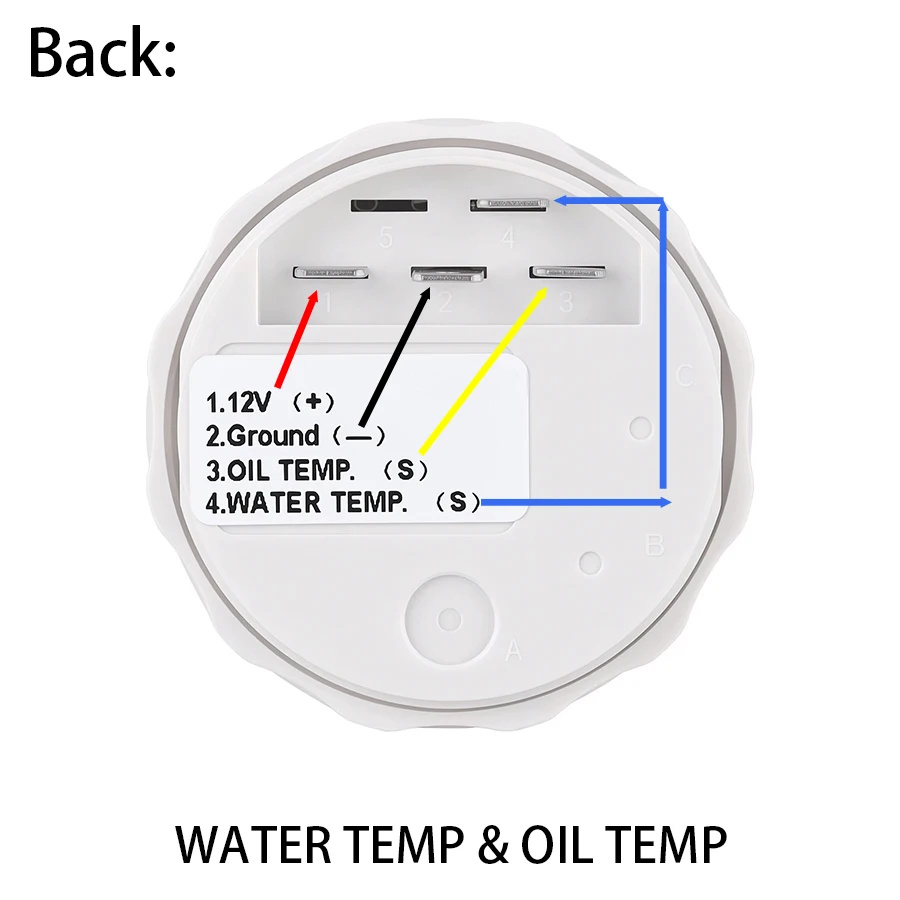 2 IN 1 Dual Gauge 12V DC 52MM Fuel Level Meter Voltage Meter Water Temperature Meter Oil Temp Meter for Auto Car Turck Universal view 6