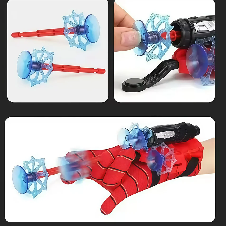 2026 Beliebte Atmungsaktive Maske mit Kinnkontrolle, Web-Shooter-Handschuh, Launcher, Cosplay-Kopfbedeckung, Spielzeug-Geschenk – Detail 9