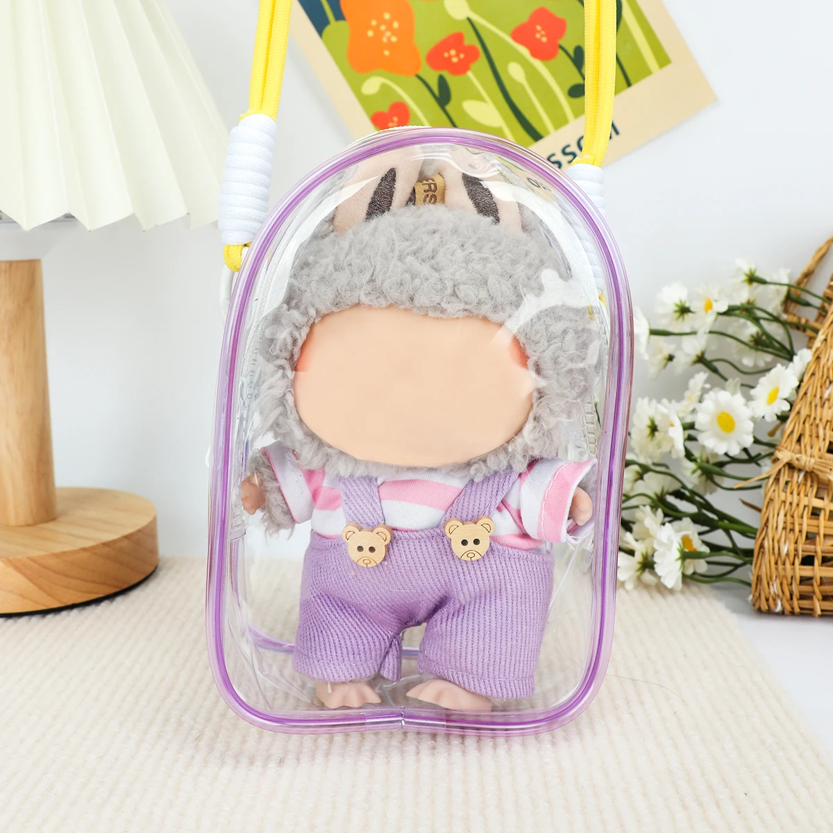 10-15 cm transparante displaytas beschermhoes voor speelgoed en poppen stofdichte opbergzakken buitengebruik en feestdecor rugzak sling