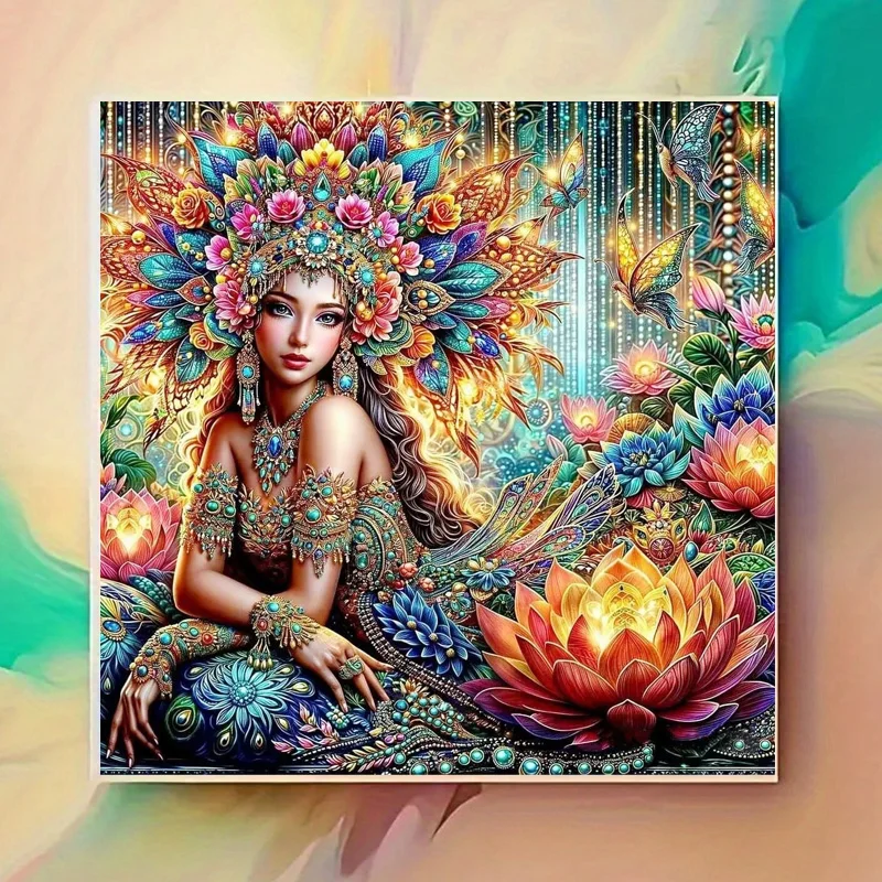 Floral Goddess Fairy 5D DIY Diamond Painting Art Full Round or Square Drill Rhinestones Mosaic Wall Home Decor Handcraft Gifts