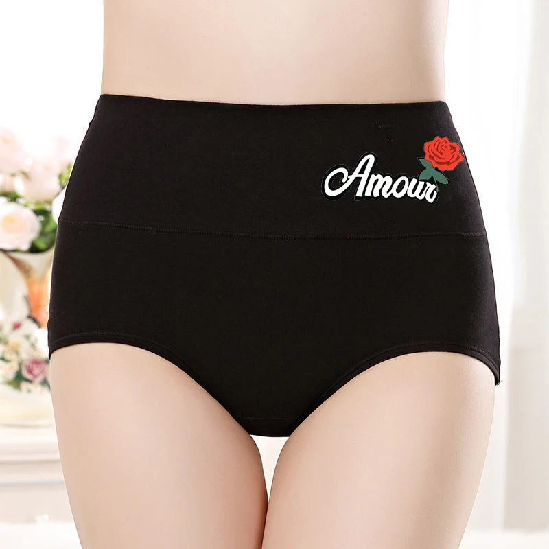 Bragas de algodón suave para mujer, ropa interior Sexy, lencería cómoda y acogedora, conjunto de cintura alta, paquete de 4 Uds.