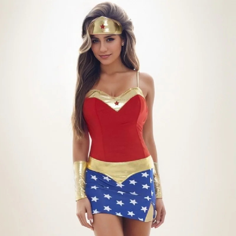 Sexy Wonder Woman Costume Women Halloween Dress