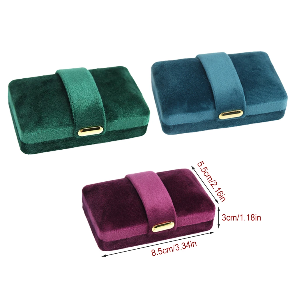 Velour Jewelry Box Ring Case Earring Multifunction Couple Rings Holder