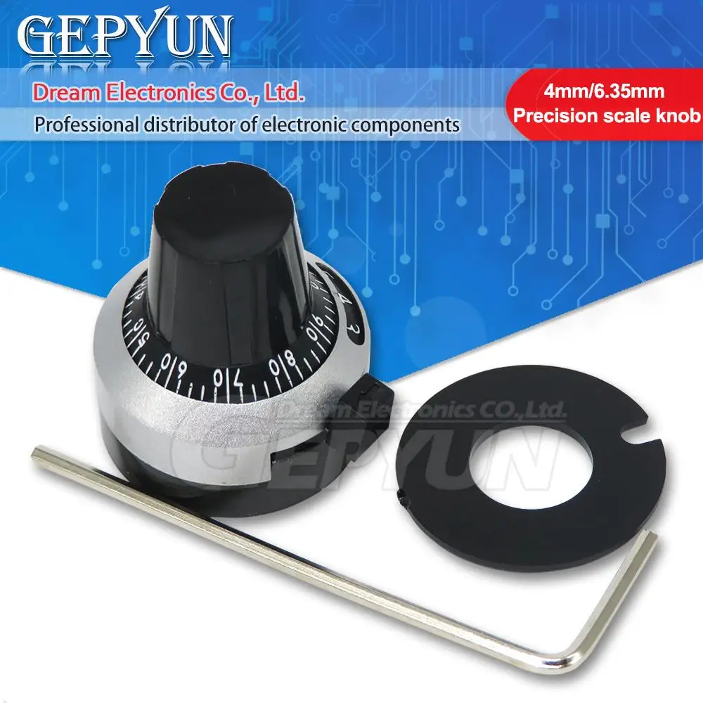 

1PCS WXD3-12/WXD3-13 3590S 4mm 6.35mm precision scale knob potentiometer knob equipped with multi-turn potentiometer