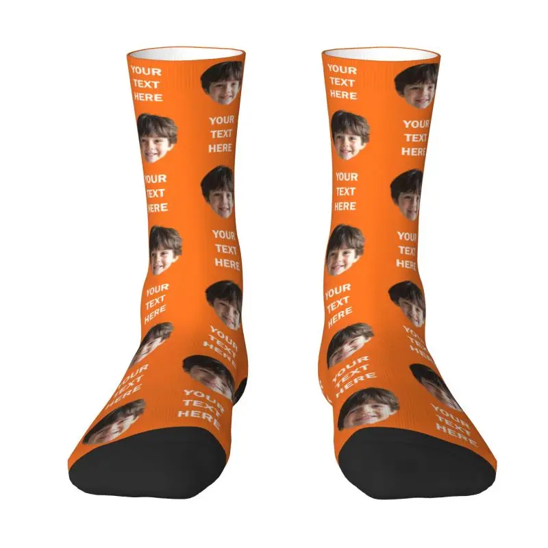 Personalized Photo Text Custom Men Women Crew Socks Unisex Cool 3D Printing Dress Socks