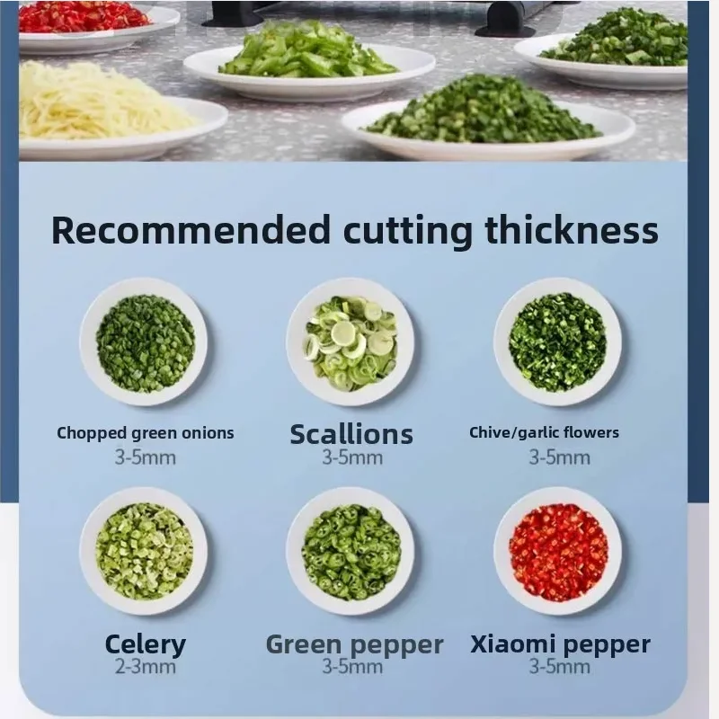 

Commercial Vegetable Chopper Machine：Multi-Functional Slicer for Spring Onion/Chili/Garlic Restaurant Potato Ginger Shredding