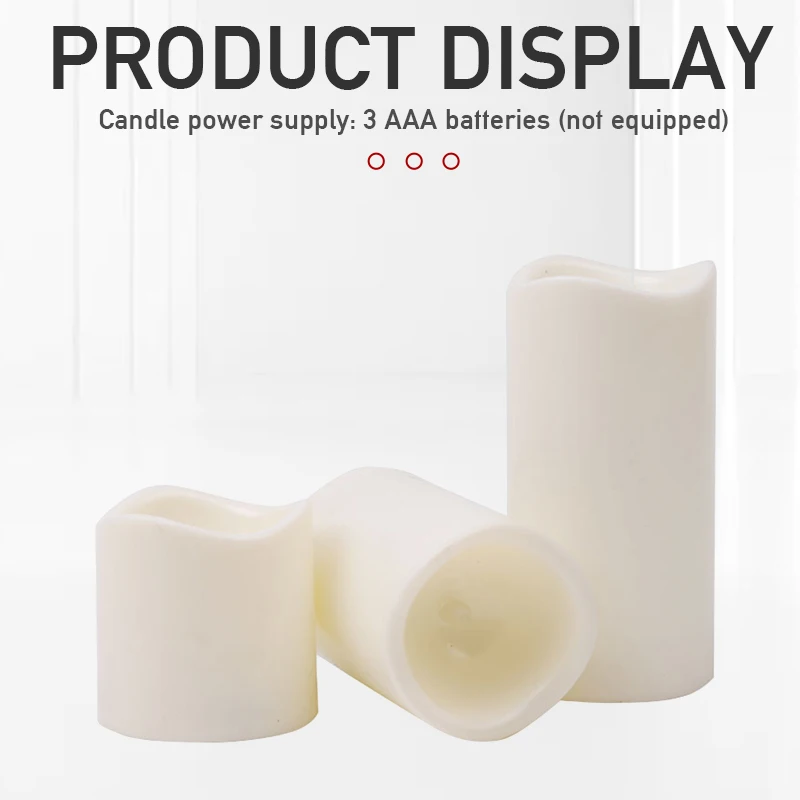 3Pcs  Flickering Flameless LED Candles Electronic LED Candle With RGB Remote Control Timer Night Light For Party Decoration