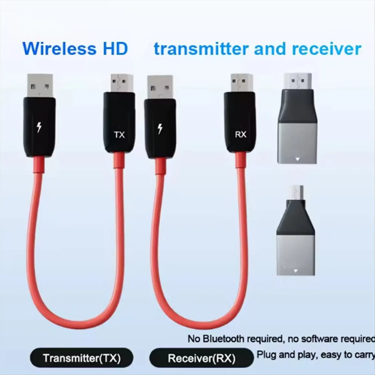 Wireless -Compatible Transmitter and Receiver 1080P Mirroring Adapter Computer Video/Audio/Files to TV