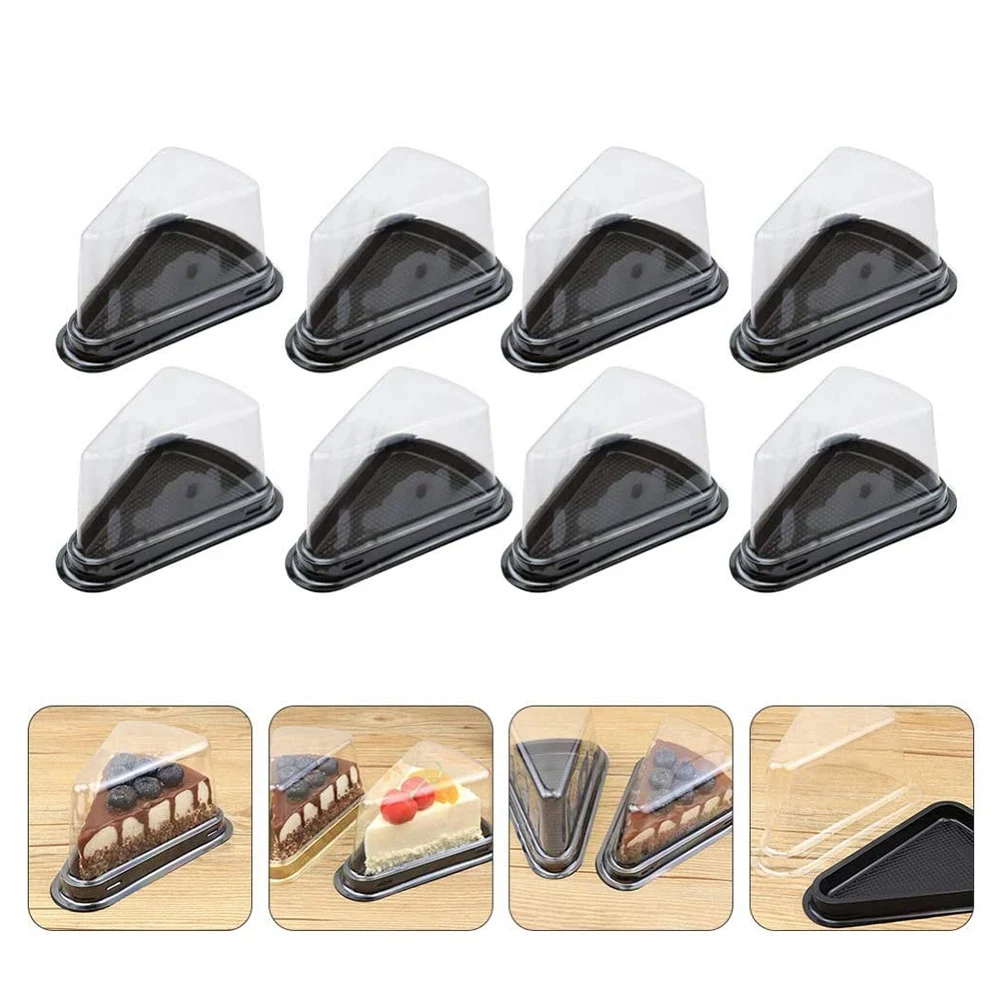 100 Stück Kuchens cheibe Kunststoff klar Cupcake Behälter Käsekuchen Box mit Blister box mit schwarzem Boden