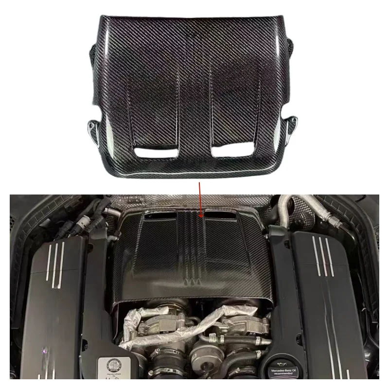 Good Quality Glossy Carbon Fiber Auto Engine Cover Body Kit For Mercedes AMG GT W205 C63 C300 C200 GLC63 W253 Car Hood Covers