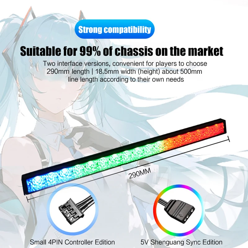 Magnetic LED Light Strip 29cm Bar Diamond Design 5V ARGB Symphony Pollution Atmosphere M/B ASUS AURA SYNC for PC Case Decoration