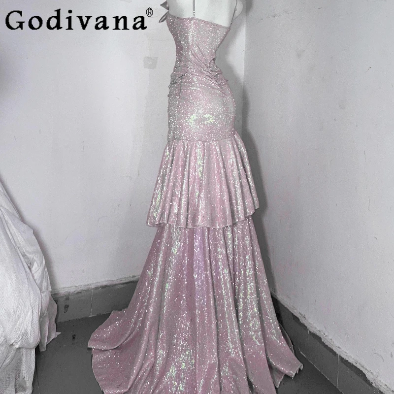 Abito rosa Sakura con paillettes originale Abito da principessa per ragazze con fata dei pesci Abito da cerimonia nuziale Lolita senza maniche da donna